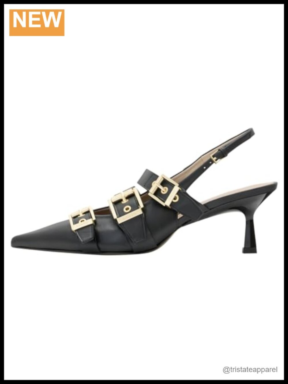 AllSaints Vivian Slingback Kitten Heel Closed Toe Cow Leather Pumps